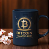 BITCOIN HALVEREN 2024 Crypto digitale valuta Tweekleurige Koffiemok