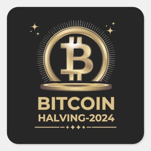 BITCOIN HALVEREN 2024 Crypto digitale valuta Vierkante Sticker (Voorkant)