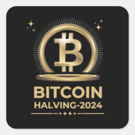 BITCOIN HALVEREN 2024 Crypto digitale valuta Vierkante Sticker