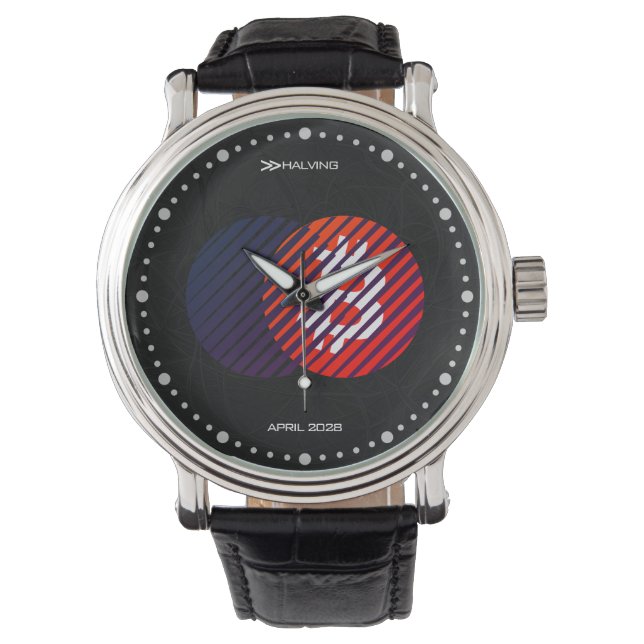 Bitcoin Halving 2028 (Stijl: 2 / Miami) Horloge (Voorkant)