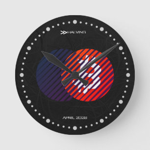 Bitcoin Halving 2028 (Stijl: 2 / Miami) Ronde Klok