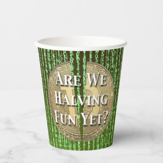 Bitcoin Halving Event Papieren Bekers (Voorkant)