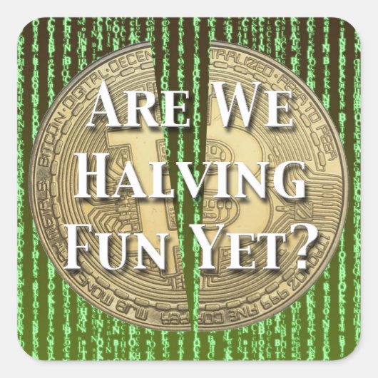 Bitcoin Halving Event Vierkante Sticker (Voorkant)