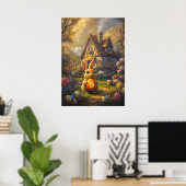 Bitcoin Happy Easter Bunny Konijn Wall Art Poster (Thuiskantoor)
