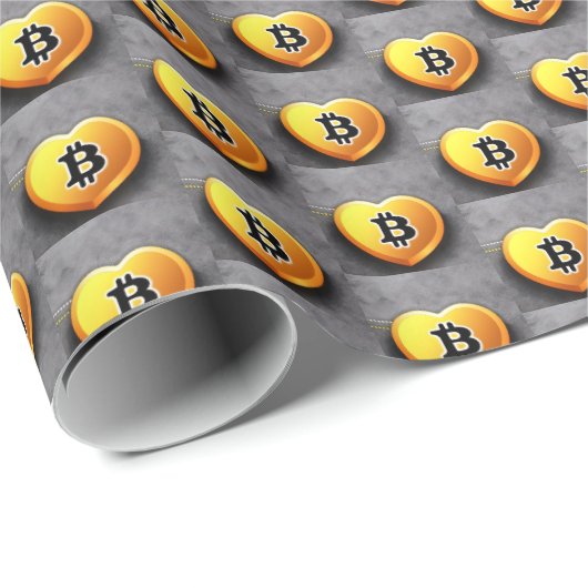 Bitcoin Heart Cadeaupapier (Rol Hoek)