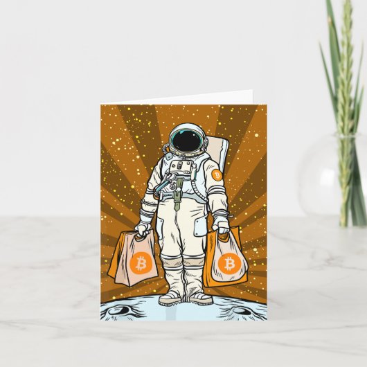 BITCOIN-HODL-Crypto Astronaut Bedankkaart (Voorkant)