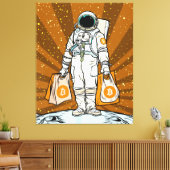 BITCOIN-HODL-Crypto Astronaut Canvas Afdruk (Insitu (Woonkamer))