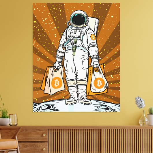 BITCOIN-HODL-Crypto Astronaut Canvas Afdruk (Insitu (Woonkamer))