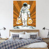 BITCOIN-HODL-Crypto Astronaut Canvas Afdruk (Insitu (Slaapkamer))