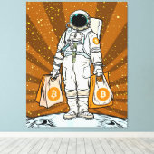 BITCOIN-HODL-Crypto Astronaut Canvas Afdruk (Insitu (Houten vloer))