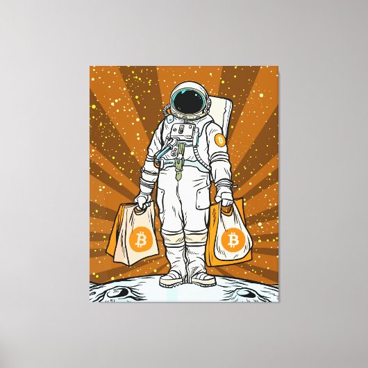 BITCOIN-HODL-Crypto Astronaut Canvas Afdruk (Voorkant)