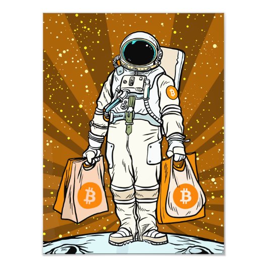 BITCOIN-HODL-Crypto Astronaut Foto Afdruk (Voorkant)