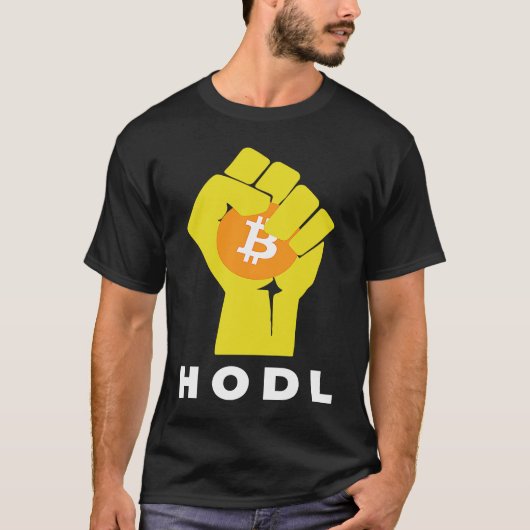 Bitcoin Hodl Hand The Bitcoin Raised Fist Hodl T-shirt (Voorkant)