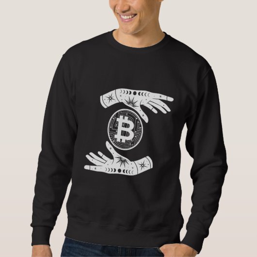 Bitcoin Hodl Hand Vasthoudend Aan Cryptovaluta Dig Trui (Voorkant)
