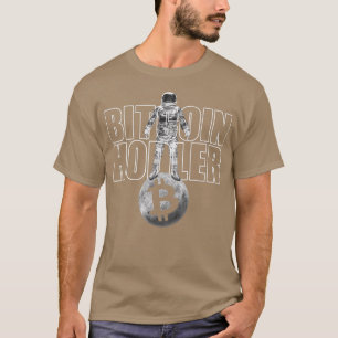Bitcoin Hodler als crypto Astronaut in crypto Univ T-shirt