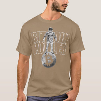 Bitcoin Hodler als crypto Astronaut in crypto Univ T-shirt