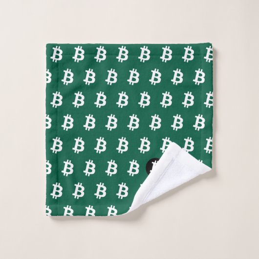 Bitcoin Hunter Green Bad Handdoek (Wasdoekje)
