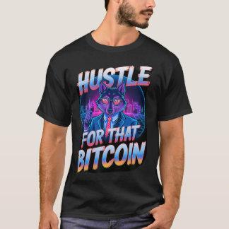 Bitcoin Hustle Wolf Baas Crypto Grind Digitaal T-shirt