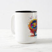 Bitcoin illustratie tweekleurige koffiemok (Voorkant links)