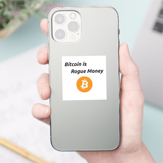 Bitcoin is een echte Rogue Money Vinyl Sticker (Telefoon)