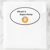 Bitcoin is een schurkenstaat ovale sticker (Tas)