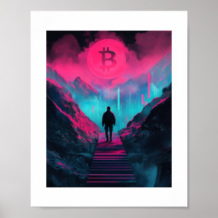 Bitcoin Journey Neon Wall Art Print