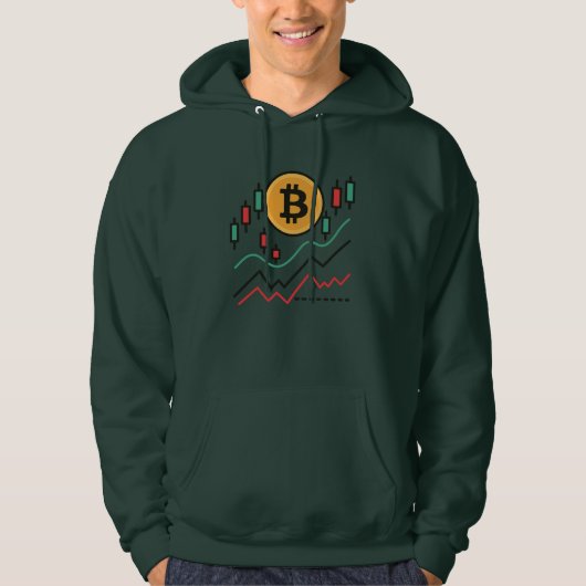 Bitcoin Kaarsen Crypto Trader Hoodie (Voorkant)