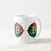 Bitcoin kerstverlichting koffiemok (Voorkant rechts)