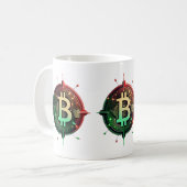 Bitcoin kerstverlichting koffiemok (Voorkant links)