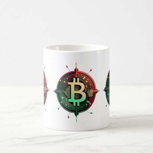 Bitcoin kerstverlichting koffiemok (Center)