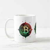 Bitcoin kerstverlichting koffiemok (Links)