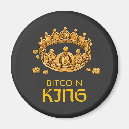Bitcoin King Crypto King Vaderdag Magneet (Voorkant)