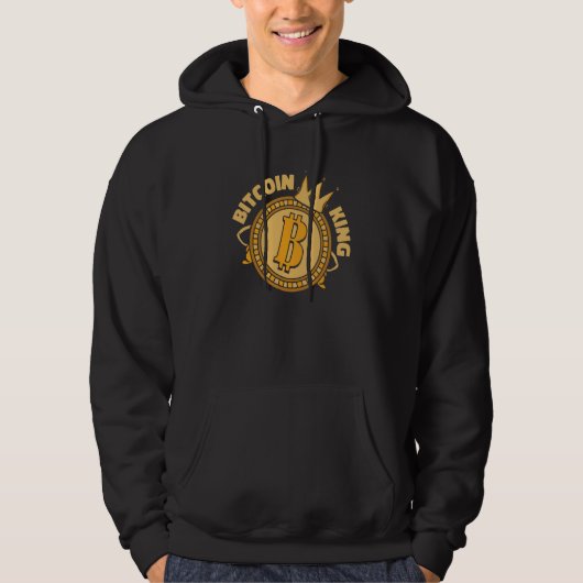 Bitcoin King Cryptocurrency Blockchain Crypto Bitc Hoodie (Voorkant)