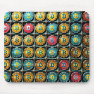 Bitcoin Kleurvaluta ingesteld binnen compartiment Muismat