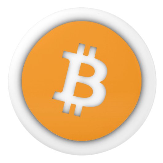 Bitcoin Knob Keramische Knop (Voorkant)