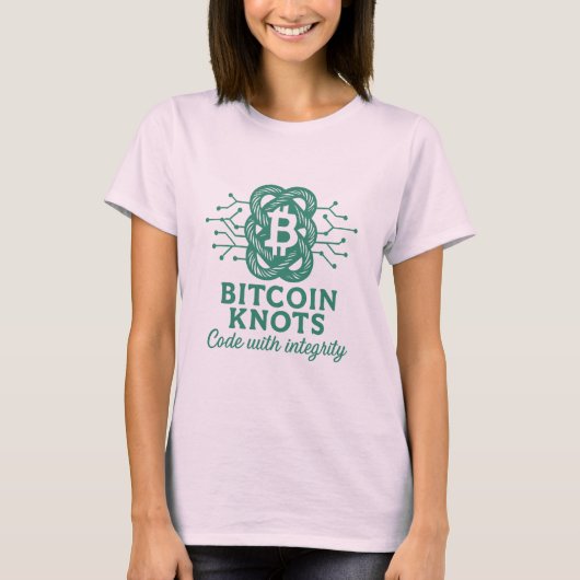 Bitcoin Knots T-Shirt – "Code met integriteit" Kno (Voorkant)
