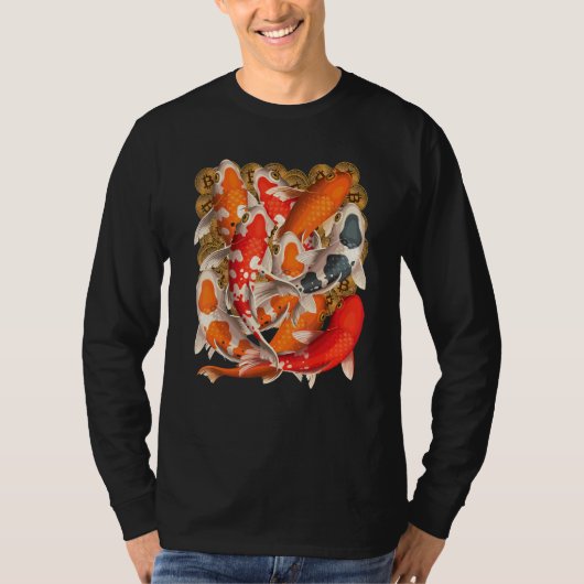 Bitcoin Koi Fish Pond T-shirt (Voorkant)