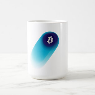 Bitcoin Kunst (Komeet - Stijl 1, Wit) Koffiemok