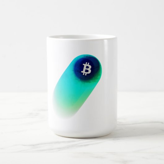Bitcoin Kunst (Komeet - Stijl 2, Wit) Koffiemok (Center)