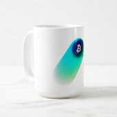 Bitcoin Kunst (Komeet - Stijl 2, Wit) Koffiemok (Voorkant links)