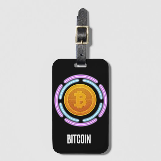 Bitcoin LED Bagagelabel (Voorkant (verticaal))