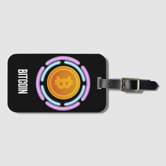 Bitcoin LED Bagagelabel (Voorkant (horizontaal))