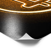 BITCOIN ledlike LOGO kantoor decor crypto kunst Foto Afdruk (Hoek)