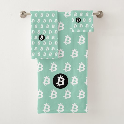 Bitcoin Licht Teal Bad Handdoek (Insitu)