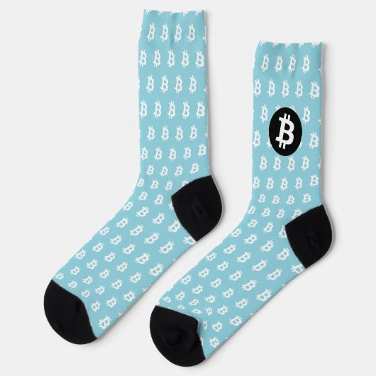 Bitcoin Light Blue Sokken (Links)