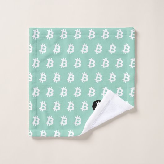 Bitcoin Light Teal Bad Handdoek (Wasdoekje)