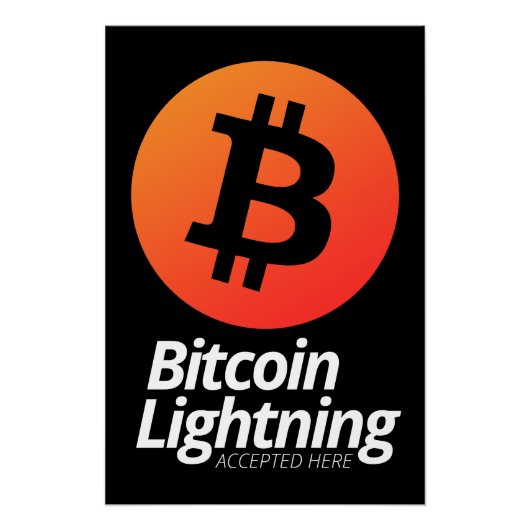 Bitcoin Lightning wordt hier geaccepteerd Perfect Poster (Voorkant)
