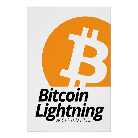 Bitcoin Lightning wordt hier geaccepteerd Perfect Poster (Voorkant)