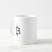 Bitcoin Lijn Kunst Logo (Zwart ₿) Koffiemok (Voorkant links)