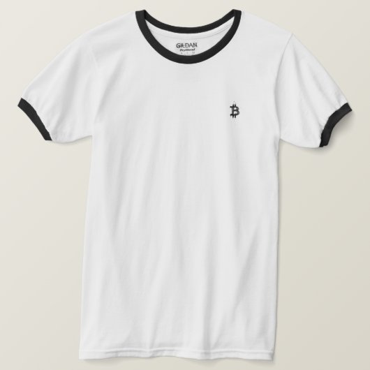 Bitcoin Lijn Kunst Logo (Zwart ₿) T-shirt (Design voorkant)